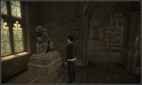 In the corner of the Library - Stone lions - Harry Potter and the Half-Blood Prince - Game Guide and Walkthrough