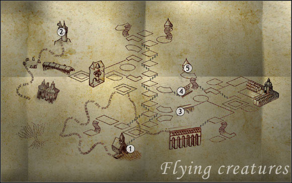 Note to number 3: in order to see those birds, you need to climb a bit down - Flying creatures - Encyclopedia - Harry Potter and the Order of the Phoenix - Game Guide and Walkthrough