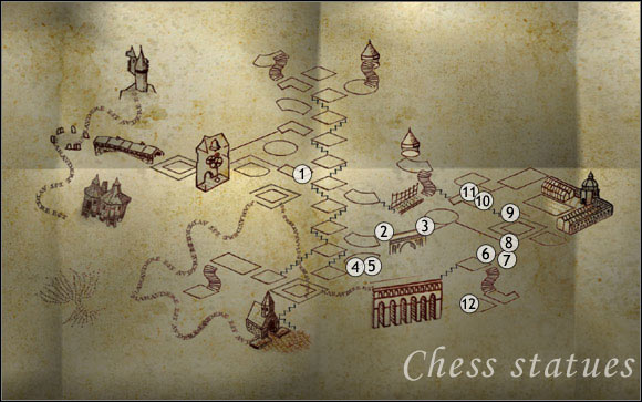 1 - Chess statues - Encyclopedia - Harry Potter and the Order of the Phoenix - Game Guide and Walkthrough