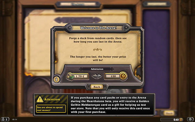The last mode is the Arena - Game Modes - The basics - Hearthstone: Heroes of Warcraft - Game Guide and Walkthrough