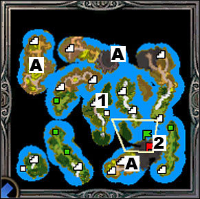 Go back to the underground corridor and follow it to reach another island - Missions IV, V - Campaign 5: The Ranger - Heroes of Might and Magic V - Game Guide and Walkthrough