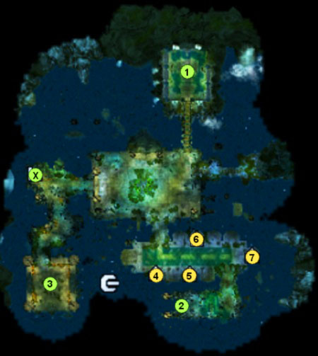 1 - beginning location of the second mission - Mission II - Map 2 (M2) - Maps - Heroes VI - Pirates of the Savage Sea - Game Guide and Walkthrough