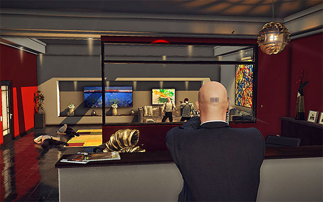 Start with holding Instinct key/button, and then activate instinct shooting mode - Mansion second floor - 1: Personal Contract - Hitman: Absolution - Game Guide and Walkthrough