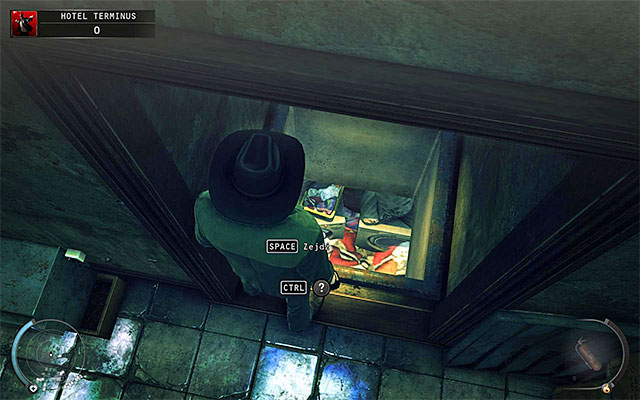 Yet another option is to use the hole shown on the above screen, which is located in the laundry room (the one where you can get Hope goon disguise and eventually get rid of the janitor) - Terminus Hotel - Exploring the hotel's basement - 3: Terminus - Hitman: Absolution - Game Guide and Walkthrough
