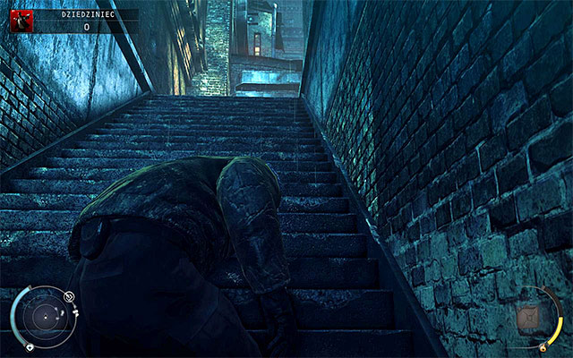 Ultimately you have to reach to the stairs shown on the above screen, leading to the courtyard - Courtyard - 5: Hunter and Hunted - Hitman: Absolution - Game Guide and Walkthrough