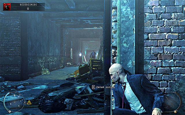 Start with the linear path, passing by a vagrant who is no threat for you - Courtyard - 5: Hunter and Hunted - Hitman: Absolution - Game Guide and Walkthrough
