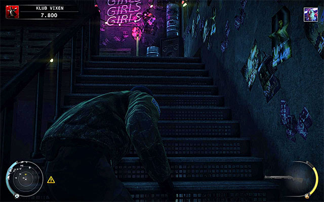 Both paths described above will allow you to get closer to the stairs leading to the first floor of the club (screen above) - The Vixen Club - Getting out of the club - 5: Hunter and Hunted - Hitman: Absolution - Game Guide and Walkthrough