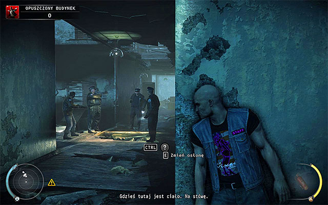 Start exploring the building, carefully approaching a place with largest group of enemies - Derelict Building - 5: Hunter and Hunted - Hitman: Absolution - Game Guide and Walkthrough