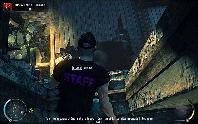 Move to the ledge shown on the above screen and wait until all policemen walk to examine dancer's body - Derelict Building - 5: Hunter and Hunted - Hitman: Absolution - Game Guide and Walkthrough