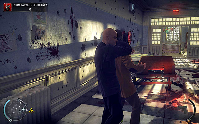 A good idea is to obtain henchman disguise, by eliminating a person who stops in front of you or an opponent who will walk towards the right stairs (leading to the ground floor) - Orphanage Halls - Exploring the first floor of the orphanage - 6: Rosewood - Hitman: Absolution - Game Guide and Walkthrough