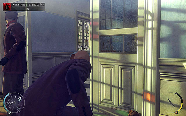 Much better idea is to use this opportunity to sneak past bandits (screen above), especially since they should not walk away until they finish torturing the guy, thereby making it easier for you to further explore the building - Orphanage Halls - Exploring the first floor of the orphanage - 6: Rosewood - Hitman: Absolution - Game Guide and Walkthrough
