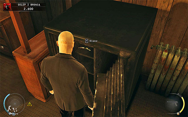 Regardless of your behavior, you have to open the safe and take a keycard to the cabinet out of it - Gun Shop - Getting the key to the cabinet - 8: Birdie's Gift - Hitman: Absolution - Game Guide and Walkthrough