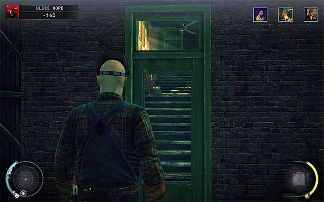 A third possible entrance to the car garage is located on its back, in a small garage with a car on a lift - Streets of Hope - Murdering Landon Metcalf - 9: Shaving Lenny - Hitman: Absolution - Game Guide and Walkthrough