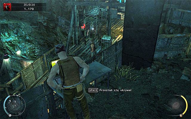 Move a bit further, approaching wooden bridge with a metal gate - Descent - Getting into mines - 11: Dexter Industries - Hitman: Absolution - Game Guide and Walkthrough