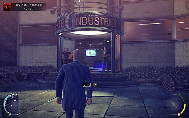 After obtaining arms dealer disguise, you can go to the main entrance or to the side entrance for staff and guests mentioned earlier (screen above) - Factory Compound - Getting inside the factory building - 11: Dexter Industries - Hitman: Absolution - Game Guide and Walkthrough