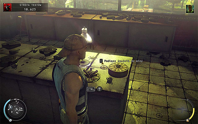Take it and move to the other room, connecting the detector to the proximity mine shown on the above screen - Test Facility - Murdering Dr. Green - 12: Death Factory - Hitman: Absolution - Game Guide and Walkthrough