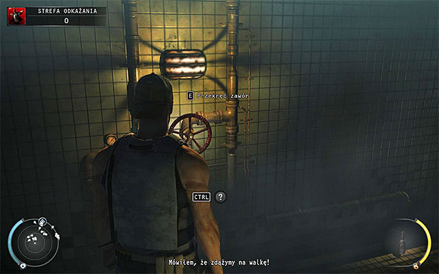If, for a change, you would like to obtain factory guard disguise, the safest way to do it is to enter the shower room located on the left - Decontamination - 12: Death Factory - Hitman: Absolution - Game Guide and Walkthrough