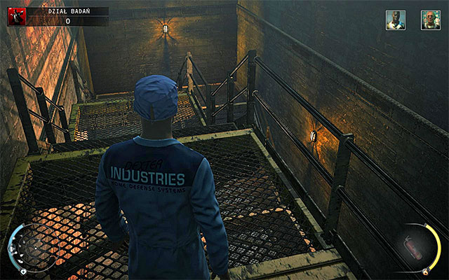 Important information about the research department is that the main stairs even on lower levels are guarded by many factory guards - R&D - Exploring R&D - 12: Death Factory - Hitman: Absolution - Game Guide and Walkthrough