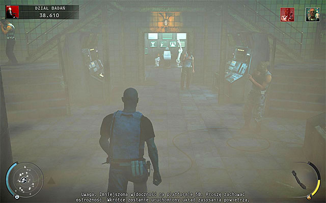 Now you have to reach a lab room shown on the above screen, located directly under the stairs, which you've used to get to the lower part of the silo - R&D - Murdering Dr. Ashford - 12: Death Factory - Hitman: Absolution - Game Guide and Walkthrough