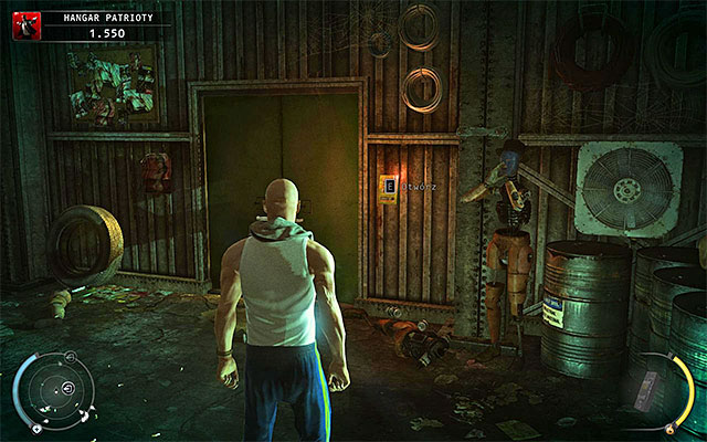 Wait, until one of Patriot's men appears here and then attack him - Patriot's Hangar - Using a keycard - 13: Fight Night - Hitman: Absolution - Game Guide and Walkthrough