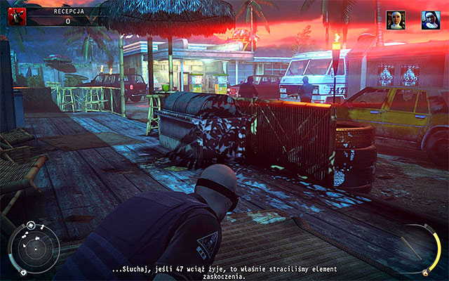 The last important area of the map is the one to the right of the reception building (screen above) - Reception - Exploring the reception - 14: Attack of the Saints - Hitman: Absolution - Game Guide and Walkthrough