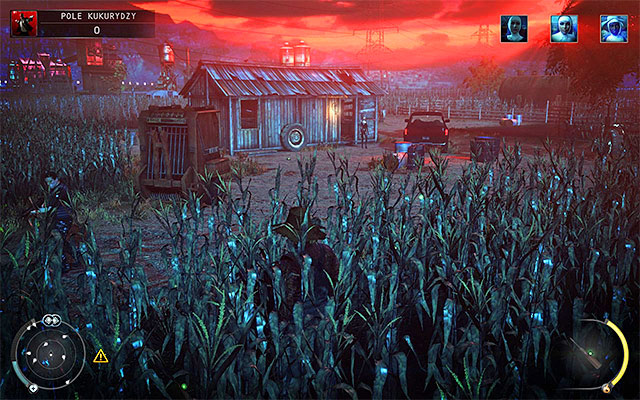 Your current primary objective is a bigger hut (screen above) with a vehicle parked in front of it - Cornfield - Murdering Louisa Candy Cain - 14: Attack of the Saints - Hitman: Absolution - Game Guide and Walkthrough