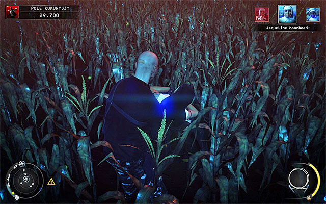 As Ive mentioned before the best way to get rid of Jaqueline is to attack her when shes patrolling the cornfield - Cornfield - Murdering Jaqueline Moorhead - 14: Attack of the Saints - Hitman: Absolution - Game Guide and Walkthrough