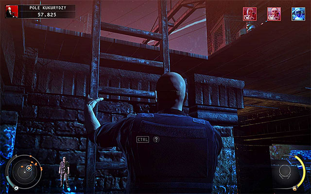 If youre playing on lower difficulty settings, then you can enter the barn right away and immediately interact with a ladder (screen above) - Cornfield - Murdering LaSandra Dixon - 14: Attack of the Saints - Hitman: Absolution - Game Guide and Walkthrough
