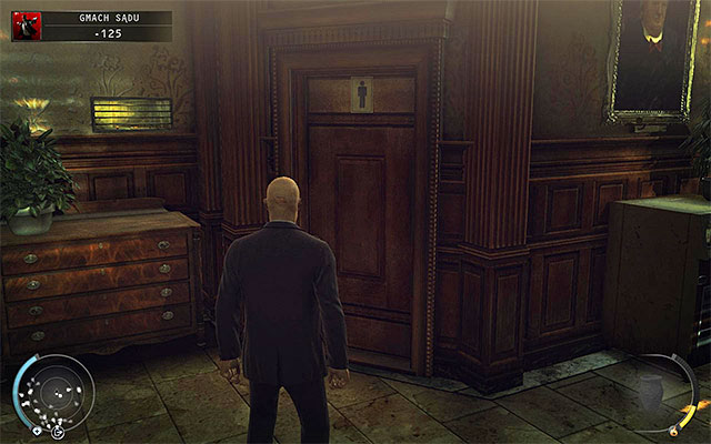 Left from the building entrance you can find toilets - Courthouse - Exploring the courthouse - 15: Skurkys Law - Hitman: Absolution - Game Guide and Walkthrough