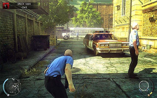 Head to the parking lot, which is patrolled by many guards, even on lower difficulty levels - Courthouse - Getting to the holding cells in judge disguise - 15: Skurkys Law - Hitman: Absolution - Game Guide and Walkthrough