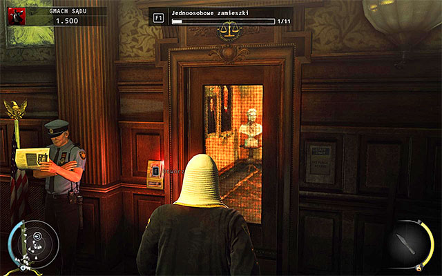 After stunning or murdering the judge, examine his body to find a keycard and then hide his body - Courthouse - Getting to the holding cells in judge disguise - 15: Skurkys Law - Hitman: Absolution - Game Guide and Walkthrough
