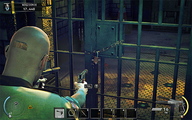 A long an unguarded corridor leads to the last prison room - Prison - 15: Skurkys Law - Hitman: Absolution - Game Guide and Walkthrough