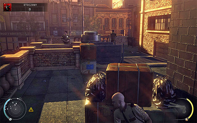 On lower difficulty levels the balcony is patrolled by only one guard, so you can easily eliminate or avoid him - Outgunned - 16: Operation Sledgehammer - Hitman: Absolution - Game Guide and Walkthrough