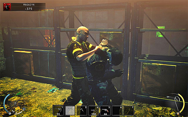 Two Agency heavy troopers will soon enter the first warehouse room - Burn - 16: Operation Sledgehammer - Hitman: Absolution - Game Guide and Walkthrough
