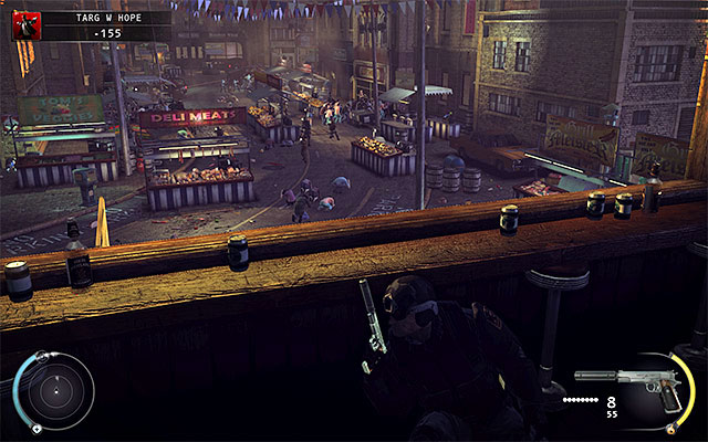 When you run out of sniper rifle ammo, it would be good to return to the place where you've killed the sniper and continue shooting using one of assault rifles - Hope Fair - 16: Operation Sledgehammer - Hitman: Absolution - Game Guide and Walkthrough