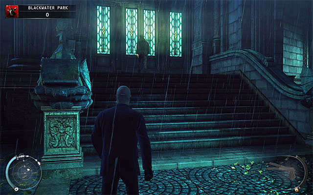 You start the mission standing on the driveway in front of the residential building - Blackwater Park - Exploring surroundings of the residential building - 18: Blackwater Park - Hitman: Absolution - Game Guide and Walkthrough