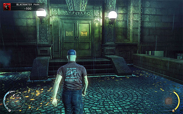 The second method is using the side entrance door, located at the building's back - Blackwater Park - Getting inside the residential building - 18: Blackwater Park - Hitman: Absolution - Game Guide and Walkthrough