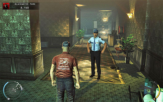 The second important place is a security room, located near lobby and shown on the above screen - Blackwater Park - Exploring the residential building - 18: Blackwater Park - Hitman: Absolution - Game Guide and Walkthrough