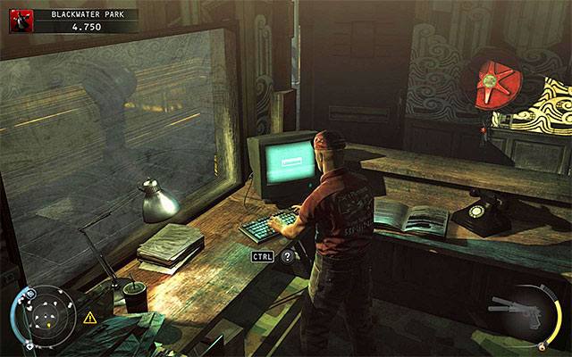 A terminal which you have to locate is shown on the above screen - Blackwater Park - Unlocking access to the lift - 18: Blackwater Park - Hitman: Absolution - Game Guide and Walkthrough