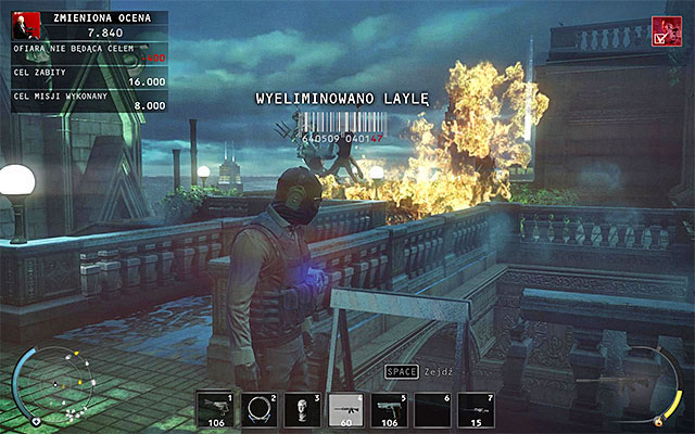 In addition to mines you can also use remote explosives (you should have them in your inventory when starting the mission) - Penthouse - Eliminating Layla in traditional way - 18: Blackwater Park - Hitman: Absolution - Game Guide and Walkthrough