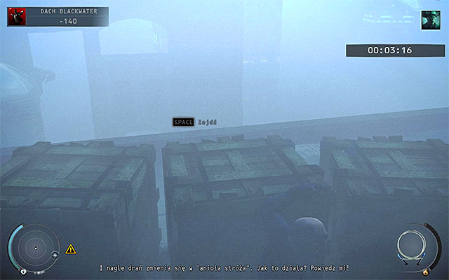 Once you get to the top of the roof, turn left and jump over crates shown on the above screen - Blackwater Roof - Getting to Dexter - 19: Countdown - Hitman: Absolution - Game Guide and Walkthrough