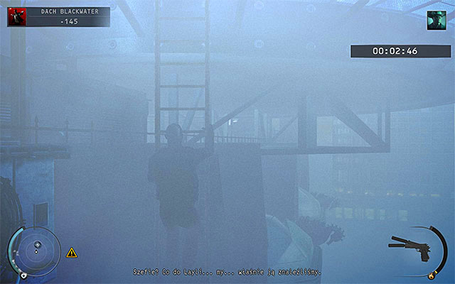 If you have unlocked the mentioned right door, climb up the ladder shown on the above screen - Blackwater Roof - Getting to Dexter - 19: Countdown - Hitman: Absolution - Game Guide and Walkthrough