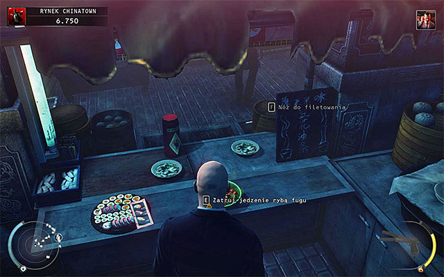 First we should recall that in the second mission fugu fish found on one of stalls is a poison - 2: The King of Chinatown - Challenges - Hitman: Absolution - Game Guide and Walkthrough