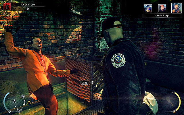 Wait for the start of the conversation, during which Larry will knock the vendor on the ground and start preparing for murdering him - 5: Hunter and Hunted - p. 2 - Challenges - Hitman: Absolution - Game Guide and Walkthrough