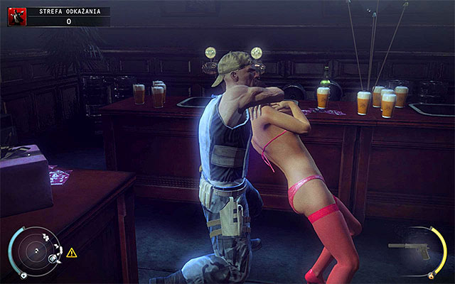 Hide behind the counter, so the stripper won't spot you - 12: Death Factory - p. 2 - Challenges - Hitman: Absolution - Game Guide and Walkthrough