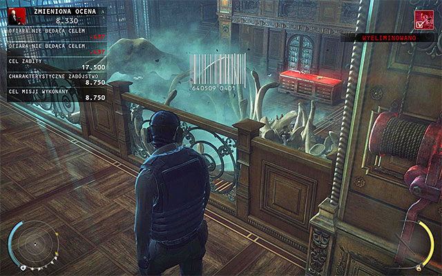 Use any stairs leading to the upper balconies, wait until enemies gather around the mock-up and pull the lever thus crushing them with the skeleton - 18: Blackwater Park - p. 2 - Challenges - Hitman: Absolution - Game Guide and Walkthrough