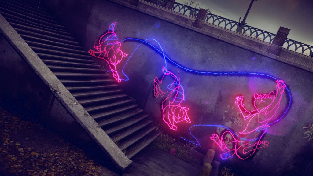 One of the Neon Graffiti tags you must complete (screenshot by myself)