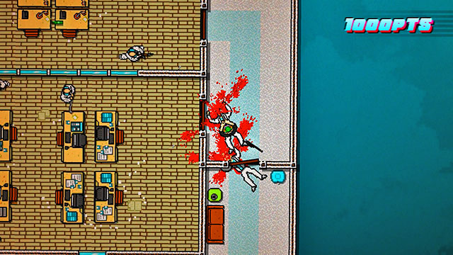 Go along the left wall and watch out for the window that you can be shot across - Scene 3 - Hard News - Act 1 - Exposition - Hotline Miami 2: Wrong Number - Game Guide and Walkthrough