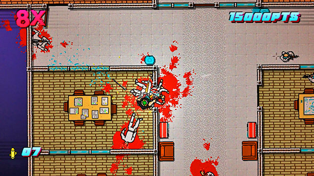 Sooner or later, you will have eliminated all of the shooters and there will only be opponents with melee weapons left - Scene 3 - Hard News - Act 1 - Exposition - Hotline Miami 2: Wrong Number - Game Guide and Walkthrough
