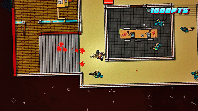 Stand by the stairs and look up - Scene 4 - Final Cut - Act 1 - Exposition - Hotline Miami 2: Wrong Number - Game Guide and Walkthrough